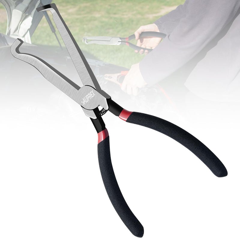 AUPREX Electrical Disconnect Pliers with Spring, Electrical Connect Pliers for Push Tab Style Plugs, Automotive Hose Disconnect Tools, Fuel Line Clip Pipe Tool (Straight Type) - Image 1